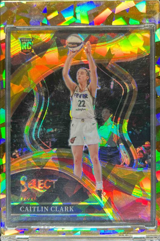 Caitlin Clark 2024 Select WNBA #218 Base Ice Gold /10 Rookie RAW