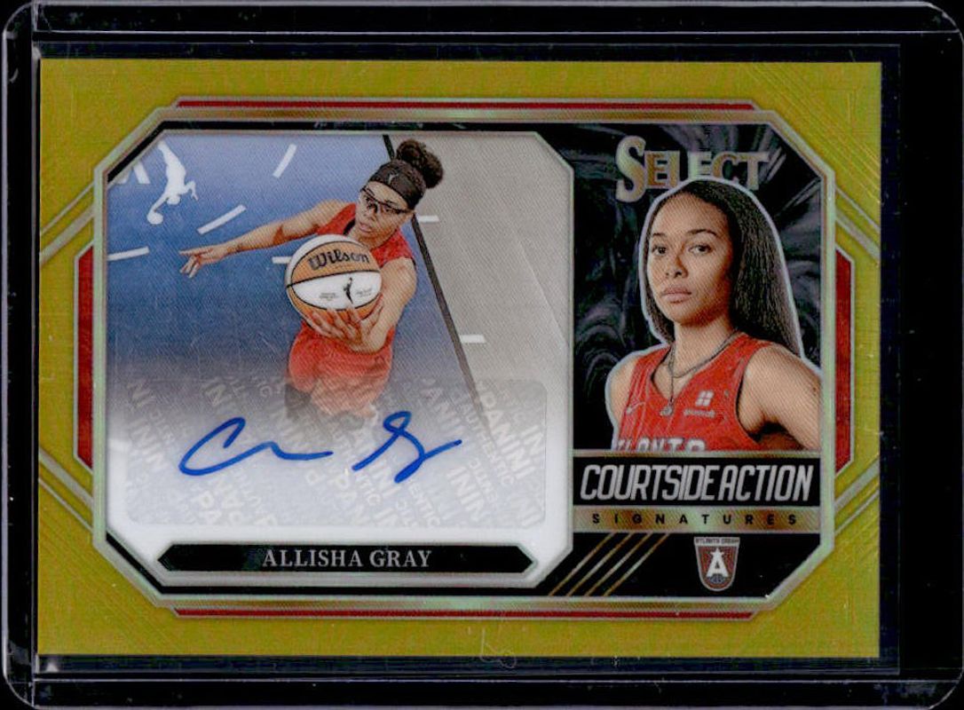 Allisha Gray 2024 Select WNBA #CSA-AG Courtside Action Signatures Gold /10 RAW