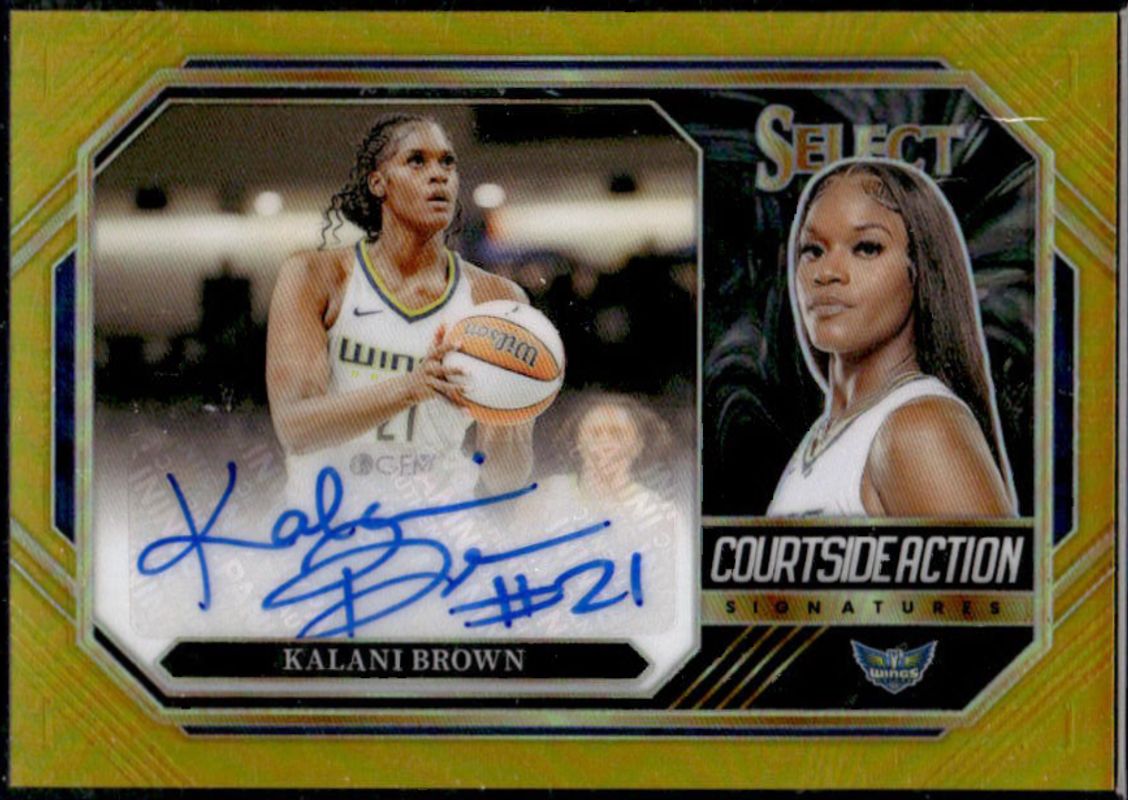 Kalani Brown 2024 Select WNBA #CSA-KB Courtside Action Signatures Gold /10 RAW