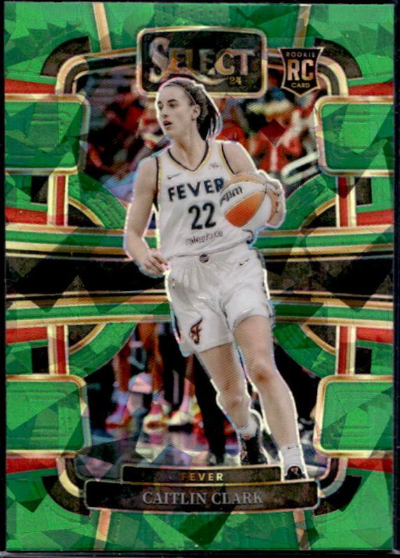 Caitlin Clark 2024 Select WNBA #72 Base Green Ice Rookie RAW