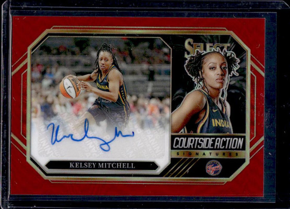 Kelsey Mitchell 2024 Select WNBA #CSA-KM Courtside Action Signatures Red /99 RAW
