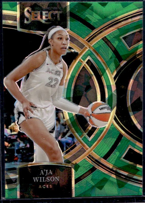 A'ja Wilson 2024 Select WNBA #158 Base Green Ice RAW