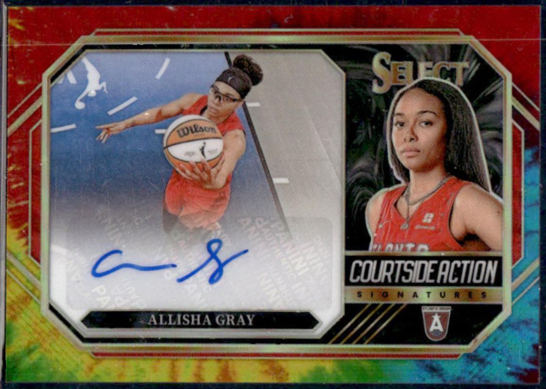 Allisha Gray 2024 Select WNBA #CSA-AG Courtside Action Signatures Tie-Dye /25 RAW
