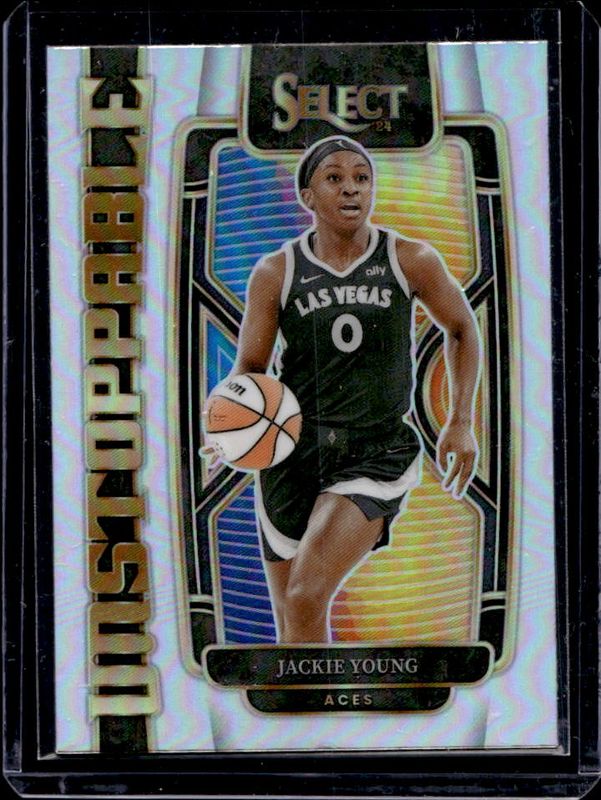 Jackie Young 2024 Select WNBA #2 Unstoppable Silver RAW