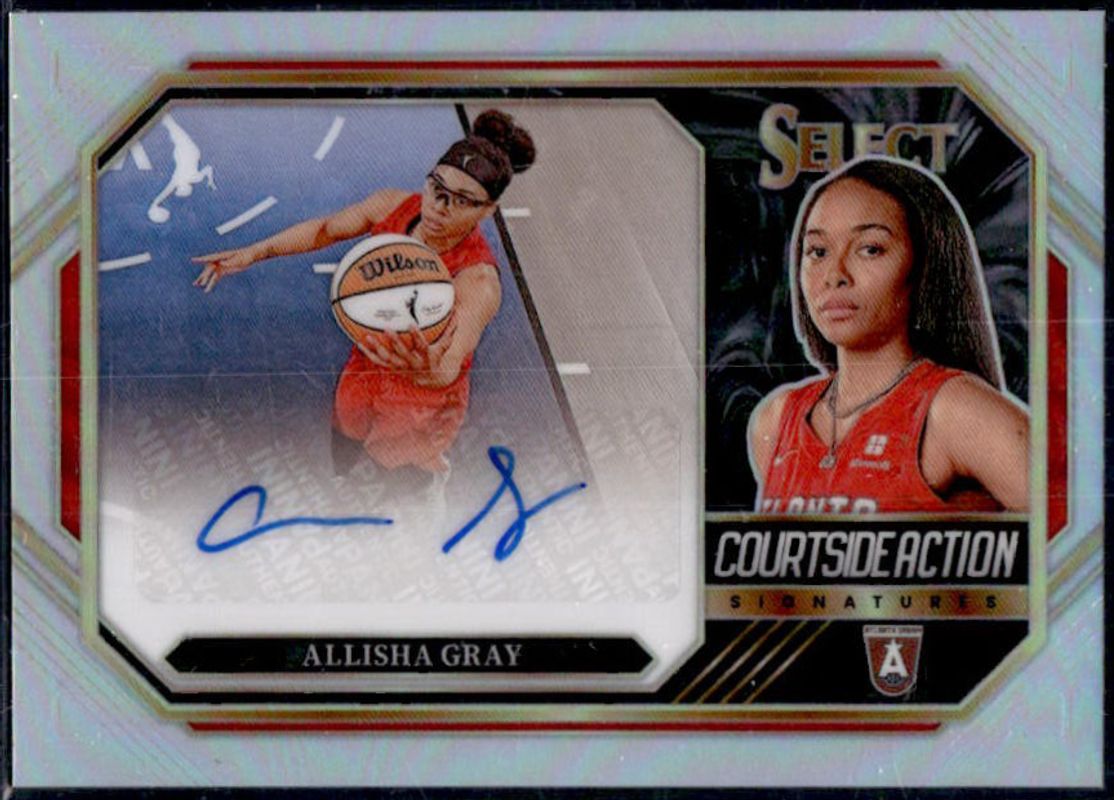 Allisha Gray 2024 Select WNBA #CSA-AG Courtside Action Signatures Silver RAW