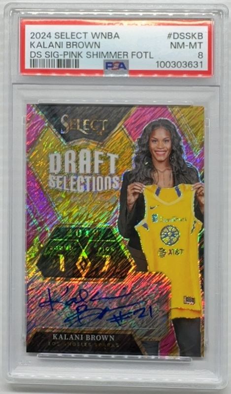 Kalani Brown 2024 Select WNBA #DSS-KB Draft Selections Signatures Pink Ice Shimmer FOTL /5 RAW