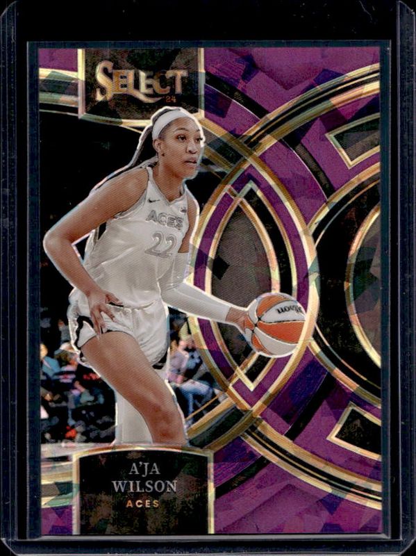 A'ja Wilson 2024 Select WNBA #158 Base Purple Ice /149 RAW