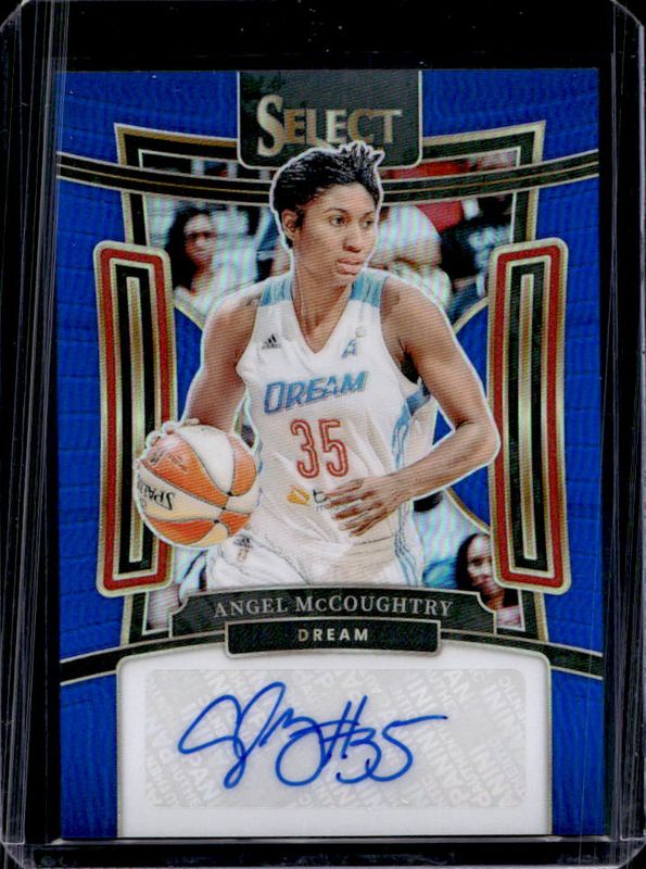 Angel McCoughtry 2024 Select WNBA #SG-AM Signatures Blue /49 RAW