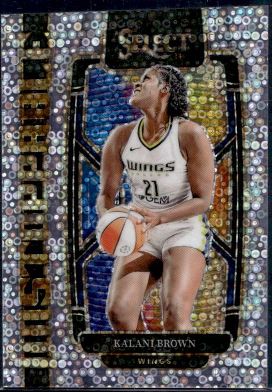 Kalani Brown 2024 Select WNBA #4 Unstoppable White Disco /75 RAW