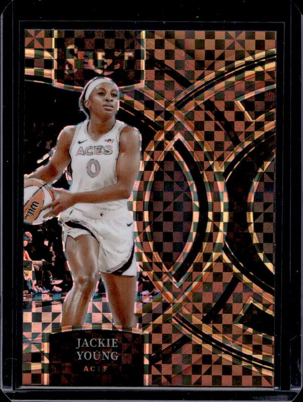 Jackie Young 2024 Select WNBA #180 Base Bronze Checker /49 RAW