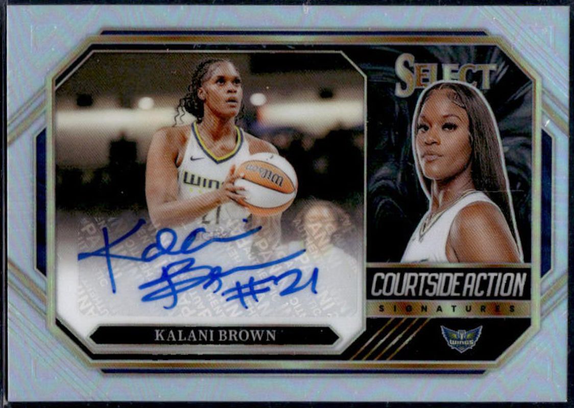 Kalani Brown 2024 Select WNBA #CSA-KB Courtside Action Signatures Silver RAW