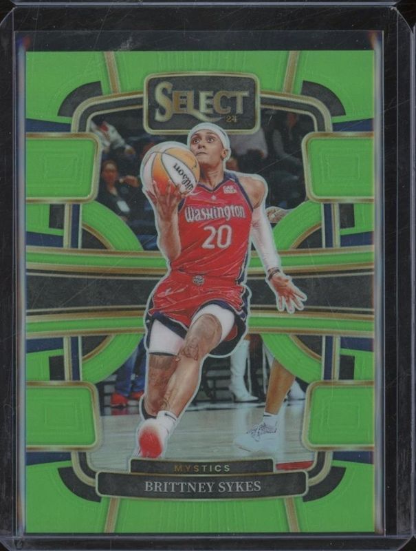Brittney Sykes 2024 Select WNBA #106 Base Neon Green /75 RAW
