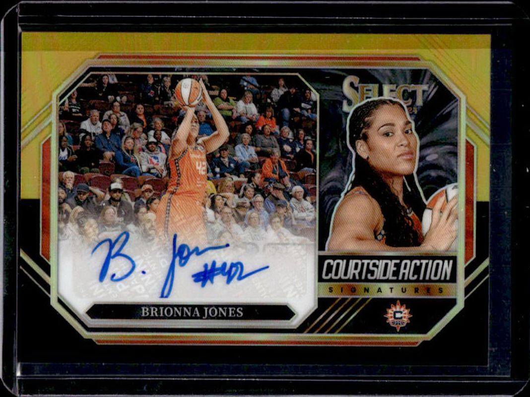 Brionna Jones 2024 Select WNBA #CSA-BJ Courtside Action Signatures Black Gold /5 RAW