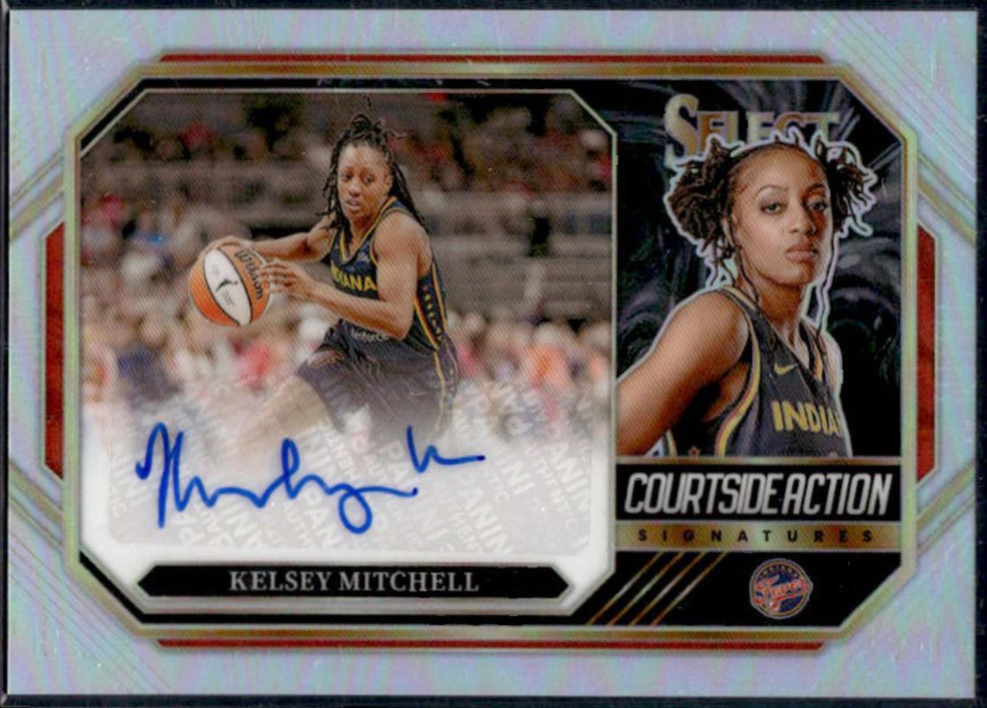 Kelsey Mitchell 2024 Select WNBA #CSA-KM Courtside Action Signatures Silver RAW