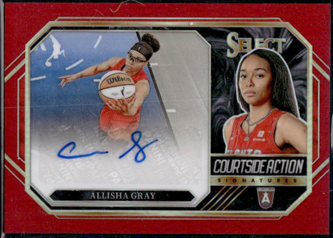 Allisha Gray 2024 Select WNBA #CSA-AG Courtside Action Signatures Red /99 RAW