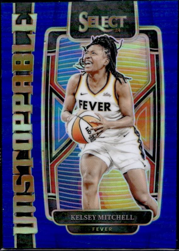 Kelsey Mitchell 2024 Select WNBA #16 Unstoppable Blue /49 RAW