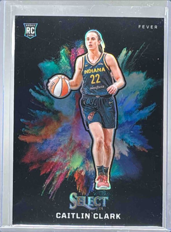 Caitlin Clark 2024 Select WNBA #3 Color Blast Black Rookie RAW