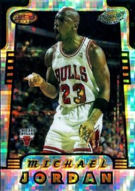 Hakeem Olajuwon / Michael Jordan 1996 Bowman's Best #HR2 Honor Roll - Atomic Refractor RAW