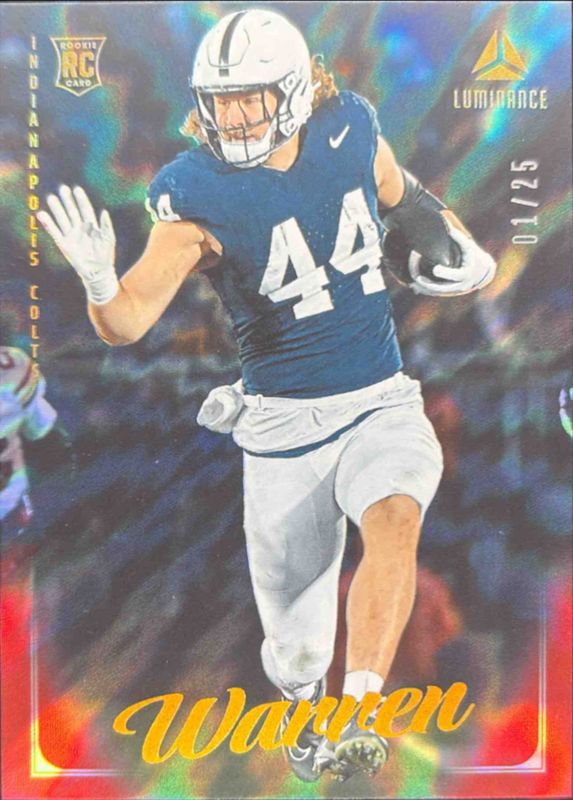 Tyler Warren 2025 Luminance #138 Red /25 Rookie RAW