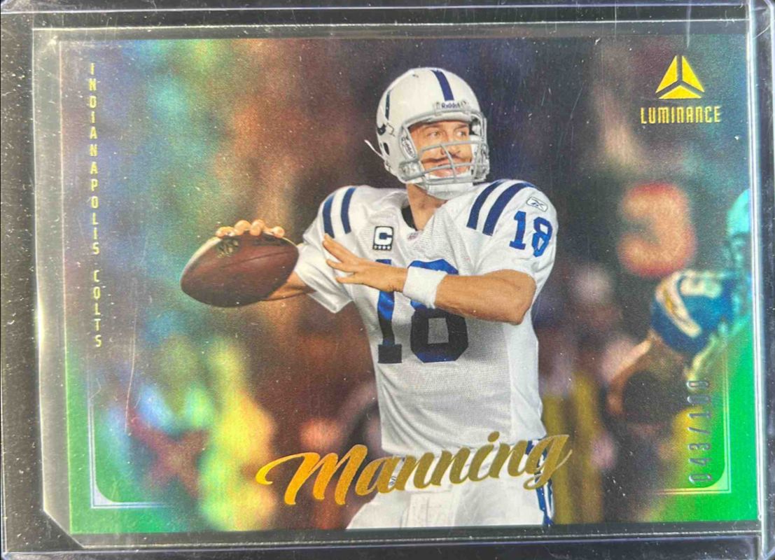 Peyton Manning 2025 Luminance #96 Green /100 RAW