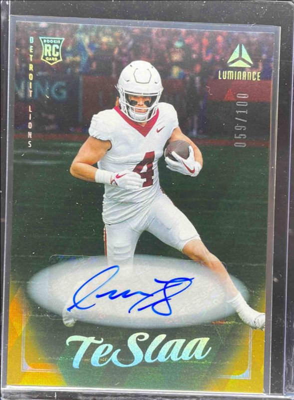 Isaac TeSlaa 2025 Luminance #164 Base Autographs - Gold /100 Rookie RAW