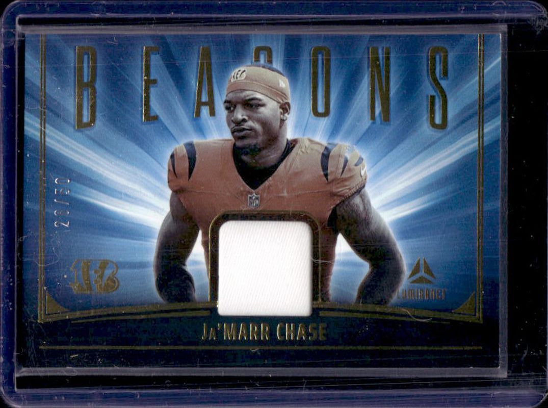 Ja'Marr Chase 2025 Luminance #BC-JCH Beacons Relics - Gold /50 RAW
