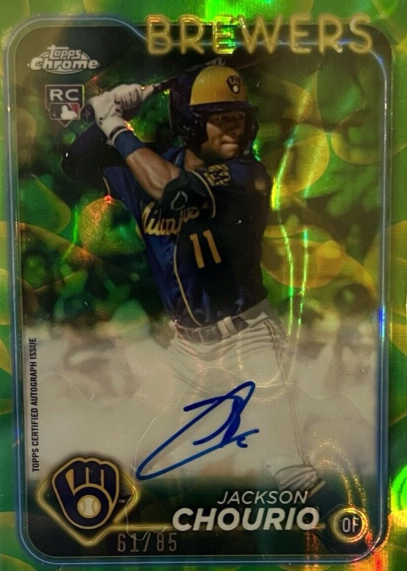 アロエ　レインボーシャーベット　激レア Jackson Chourio 2024 Topps Chrome Update #RA-JC Autographs - Green