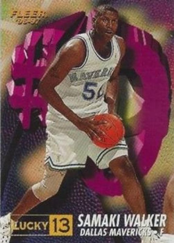 Samaki Walker 1996 Fleer #9 Lucky 13 Rookie RAW