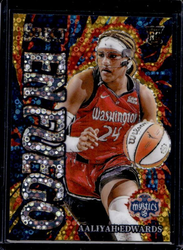 Aaliyah Edwards 2024 Select WNBA #1 En Fuego White Disco /75 Rookie RAW