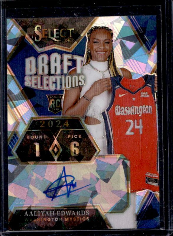 Aaliyah Edwards 2024 Select WNBA #DSS-AE Draft Selections Signatures Ice Rookie RAW