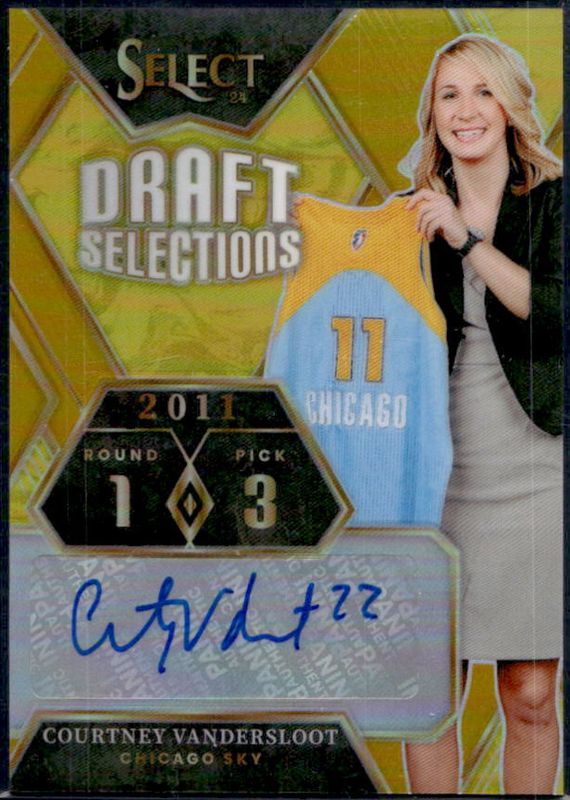 Courtney Vandersloot 2024 Select WNBA #DSS-CVS Draft Selections Signatures Gold /10 RAW