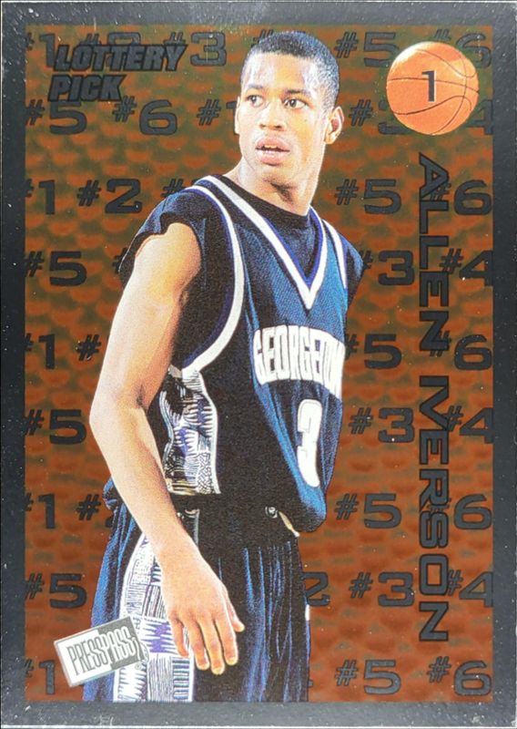 Allen Iverson 1996 Press Pass Flagship #L1 Lotto Rookie RAW