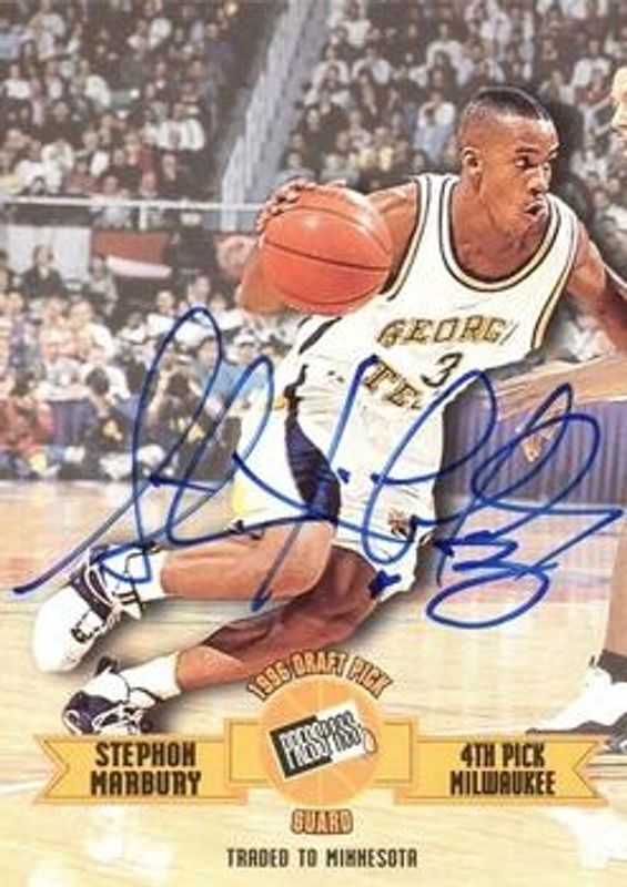 Stephon Marbury 1996 Press Pass Flagship Autographs Rookie RAW