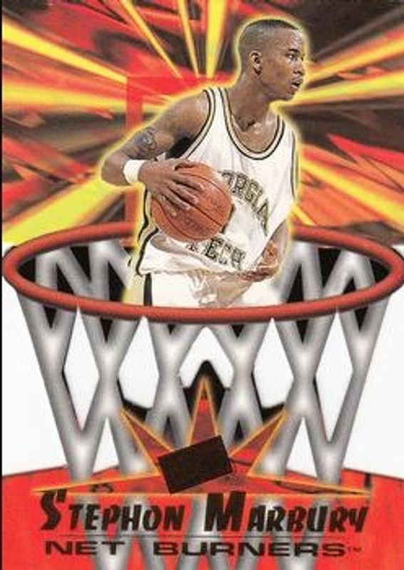 Stephon Marbury 1996 Press Pass Flagship #NB-43 Net Burners Rookie RAW