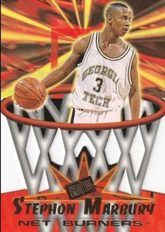 Stephon Marbury 1996 Press Pass Flagship #NB-4 Net Burners Rookie RAW