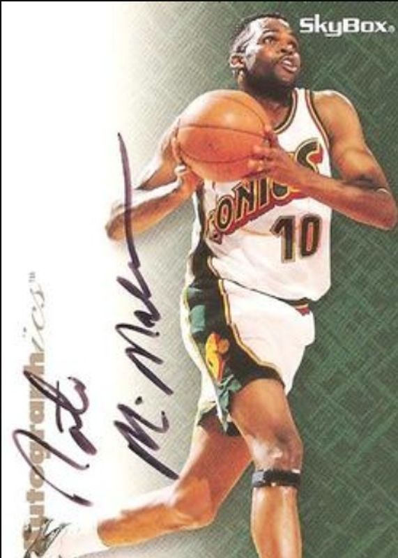 Nate McMillan 1996 SkyBox Premium Autographics Black Ink RAW