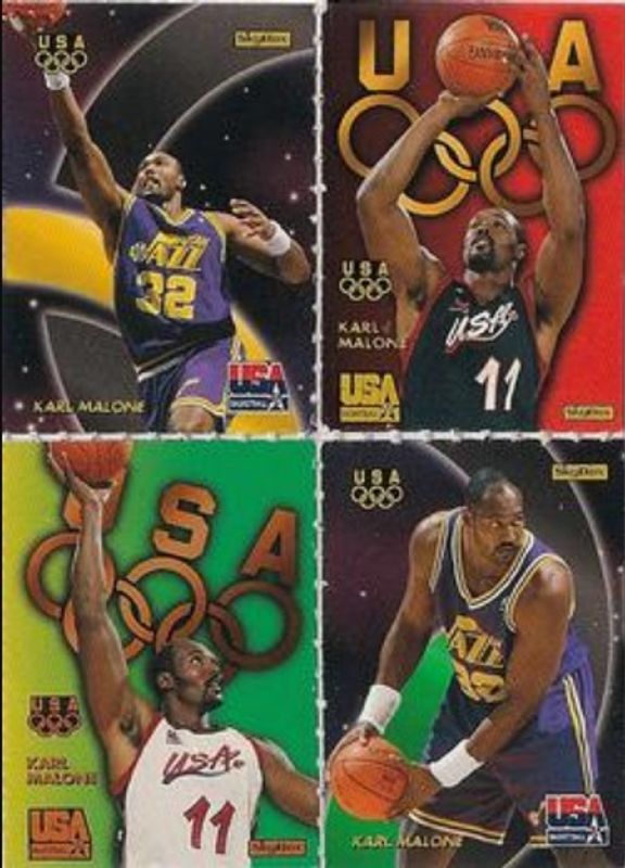 Karl Malone 1996 Skybox USA #Q3 Quads RAW