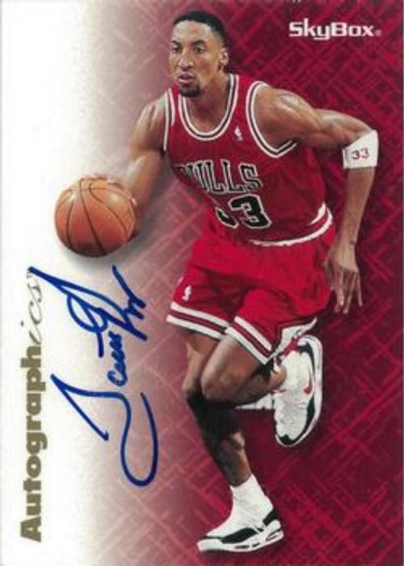 Scottie Pippen 1996 SkyBox Z-Force Autographics Blue Ink RAW