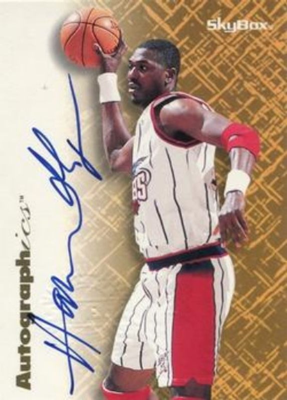 Hakeem Olajuwon 1996 SkyBox Z-Force Autographics Blue Ink RAW