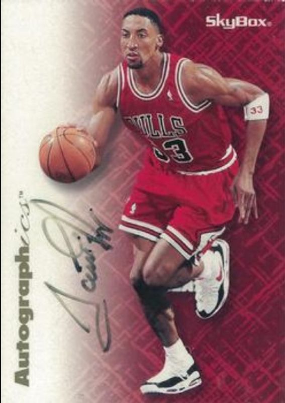 Scottie Pippen 1996 SkyBox Z-Force Autographics Black Ink RAW