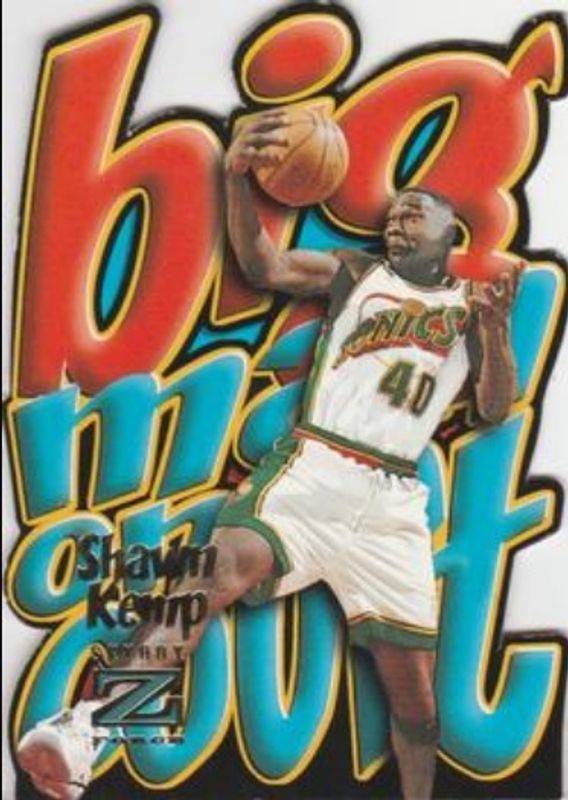Shawn Kemp 1996 SkyBox Z-Force #5 Big Man on Court RAW