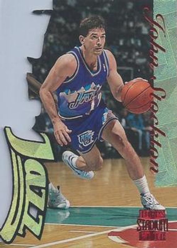 John Stockton 1996 Stadium Club #F20 Fusion die-cut RAW