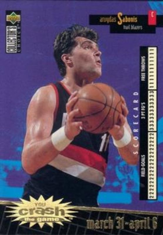 Arvydas Sabonis 1996 Collector's Choice #C22b You Crash the Game Scoring Gold (Series Two) RAW