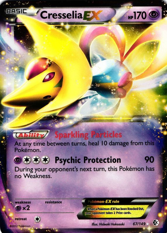 Cresselia ex 2012 Black & White: Boundaries Crossed #067/149 Holo RAW TCG (MODERATELY PLAYED)