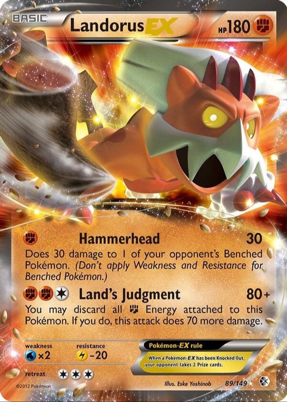 Landorus ex 2012 Black & White: Boundaries Crossed #089/149 Holo RAW TCG (LIGHTLY PLAYED)