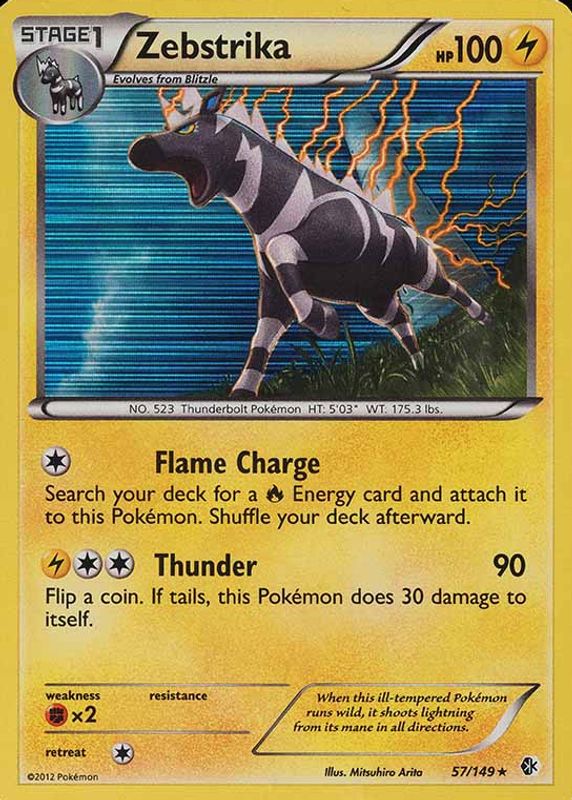 Zebstrika 2012 Black & White: Boundaries Crossed #057/149 Reverse Holo RAW TCG (NEAR MINT)