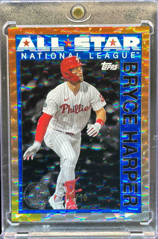 Bryce Harper 2025 Topps #90AS-19 1990 Baseball All-Star - Black Crackle Foil /10 RAW
