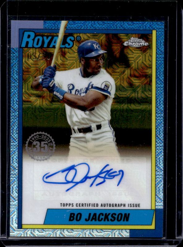 Bo Jackson 2025 Topps #90CA-BJ 1990 Baseball Chrome Silver Pack Autographs (Series 1) RAW
