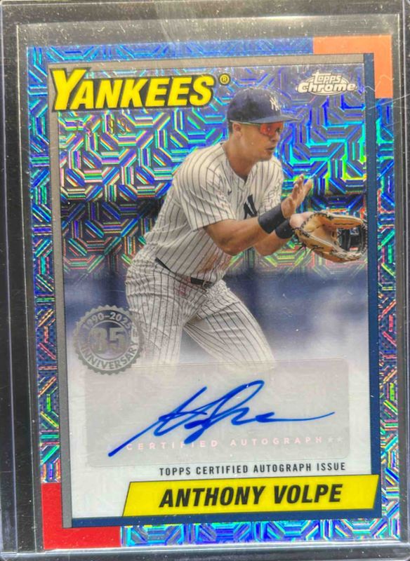 Anthony Volpe 2025 Topps #90CA-AV 1990 Baseball Chrome Silver Pack Autographs (Series 1) RAW