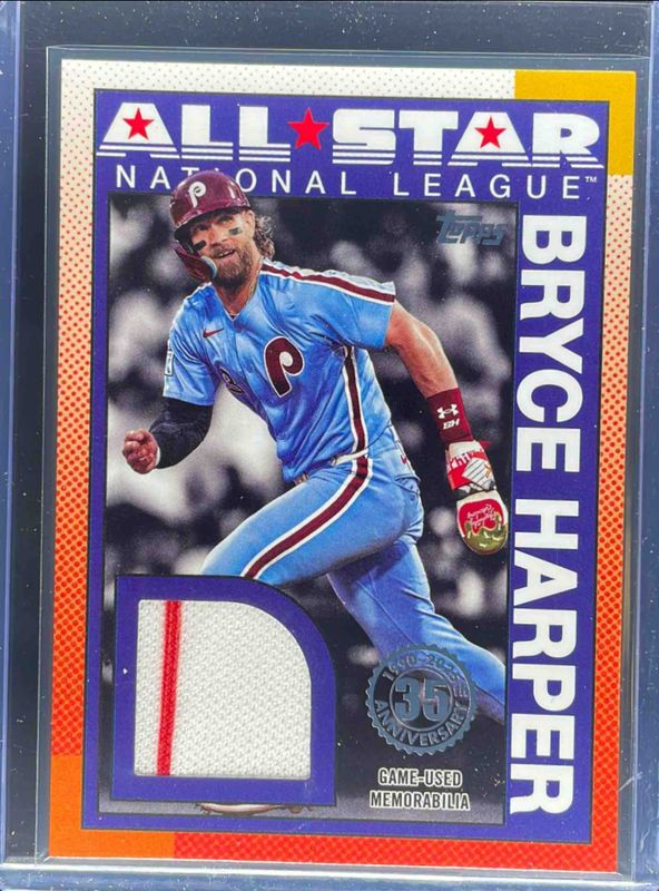 Bryce Harper 2025 Topps #90ASR-BH 1990 Baseball All-Star Relics (Series 2) RAW